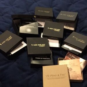 Alex & Ani boxes -quite a few perfect condition/ 1 wind&fire